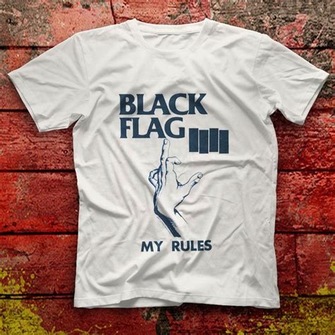 Black Flag White Unisex T Shirt Tees Shirts Blackflag Shirt