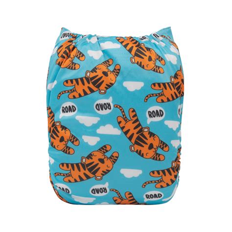 Alvababy One Size Print Pocket Cloth Diaper Tigers H387a