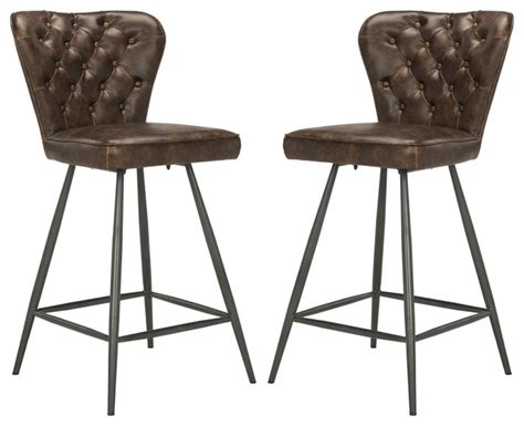 Safavieh Ashby Counter Stools Set Of 2 Midcentury Bar Stools And