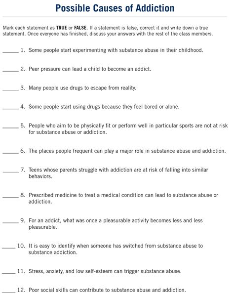 The Science Of Addiction Worksheet Answers