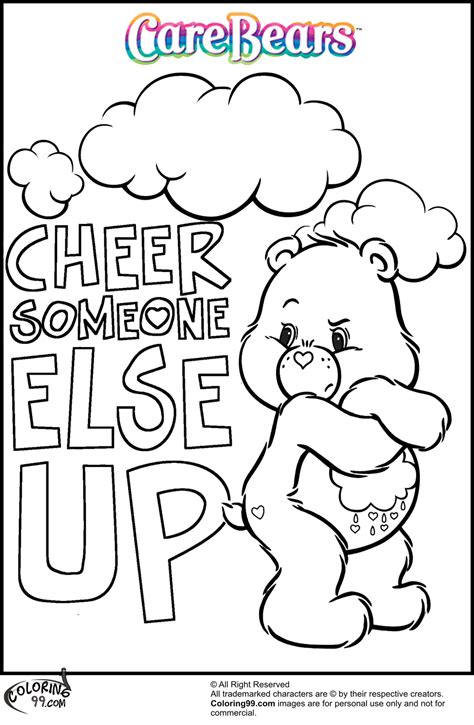 The ultimate weapon is in which the collected bears stand. Care Bear Coloring Pages | Team colors