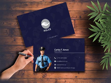 Police officer business cards templates. Police Officer Business Card Design | TechMix