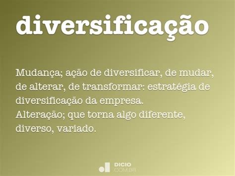 Diversificação Dicio Dicionário Online De Português