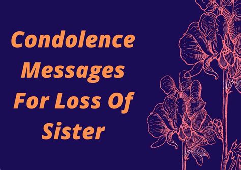 100 Messages Of Condolences For Loss Of A Sister Condolence Messages