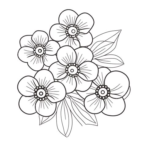 Flower Coloring Pages Printable Best Flower Colouring Outline Sketch