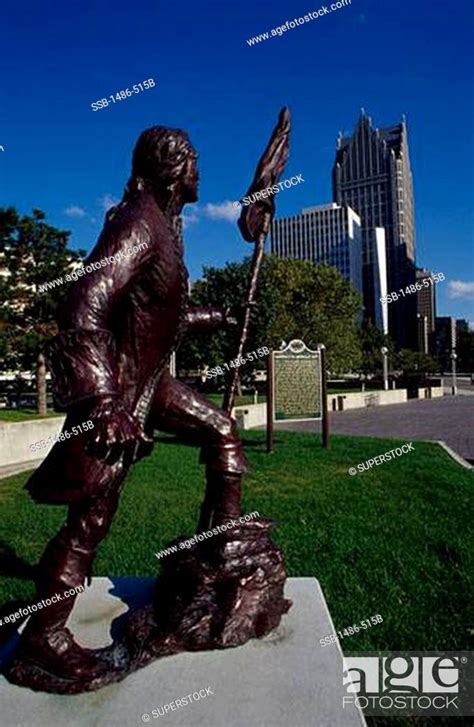Statue Of Antoine De La Mothe Cadillac Landing Of Cadillac Detroit