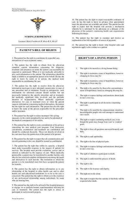 Patients Bill Of Rights