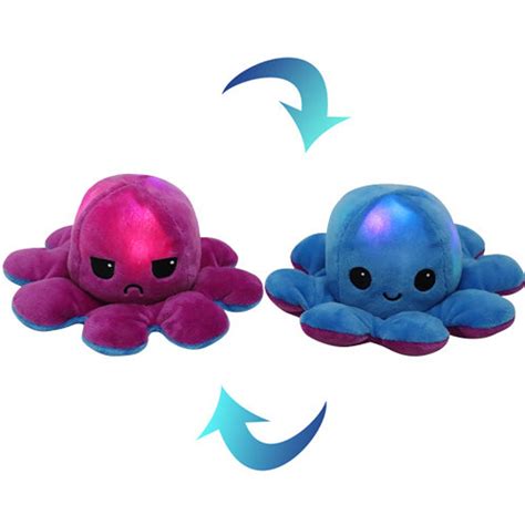 Led Reversible Octopus Plush Soft Toy With Light Plushie Etsy