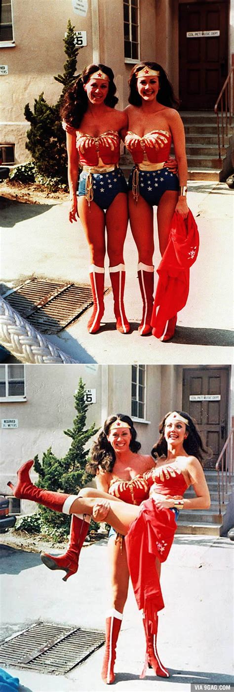 Wonder Woman And Her Stunt Double In 1976 9GAG