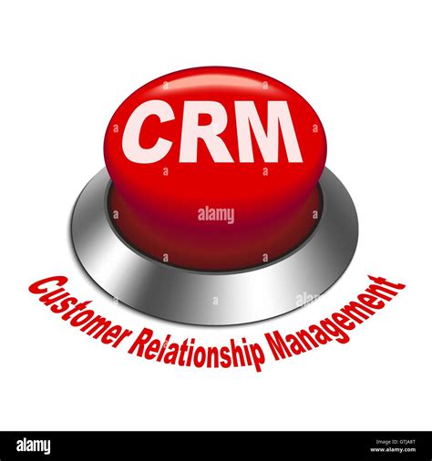3d Illustration Of Crm Customer Relationship Management Button