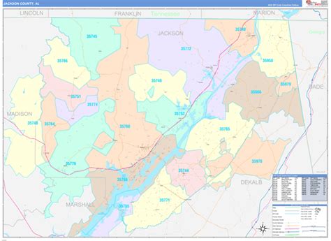 Jackson County Al Zip Code Maps Color Cast
