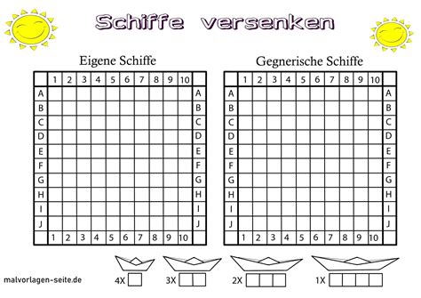 Schiffe versenken vorlage ausdrucken hier eine vorlage für das spiel schiffe versenken. Schiffe versenken spielen - Kostenlose Vorlagen und ...