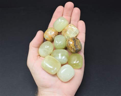 Green Calcite Tumbled Stones Choose 4 Oz 8 Oz Or 1 Lb Bulk Lots A