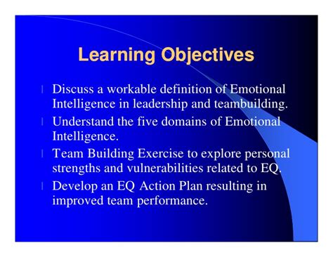 In this ultimate guide to team building skills, we will deliver answers, and understanding, to the following (you can jump to sections with these such a leader will be relied on to explain the team's purpose, objectives and external relationships. Emotional Intelligence & Team Building