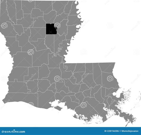 Location Map Of The Caldwell Parish Of Louisiana Usa Stock Vector