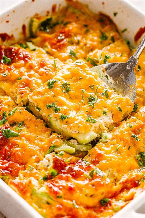 Zucchini Casserole Packed Full Of Fresh Zucchini And Cheddar Cheese