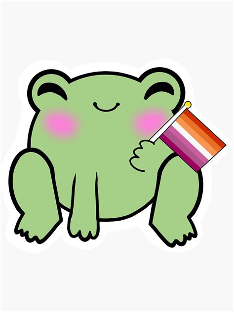 Lesbian Pride Frog Sticker For Sale By Asteriskanimate Redbubble