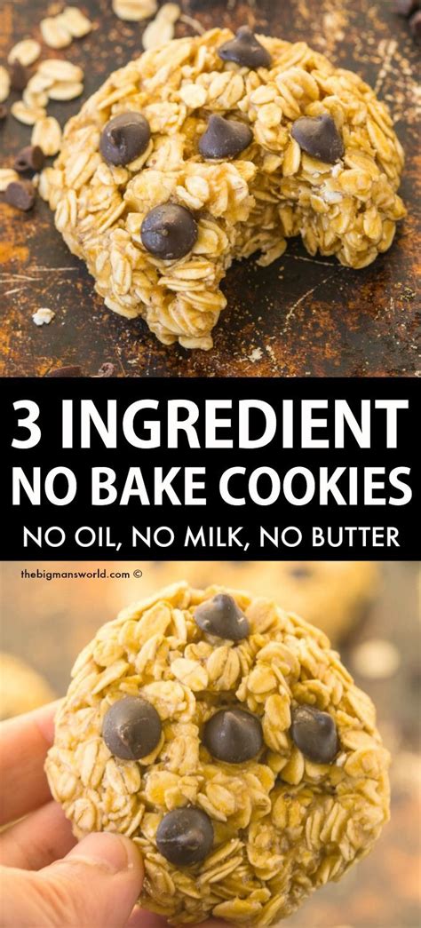 No bake oatmeal cookies are very easy to make, without even turning on the oven! 3 Ingredient No Bake Oatmeal Cookies (No oil, No butter ...