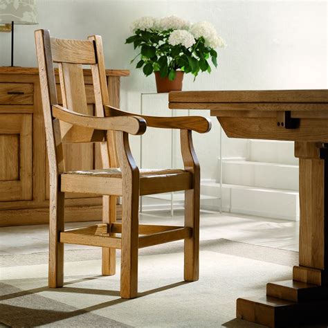 French Mountain Oak Dining Carver Chair Grande Plank Back