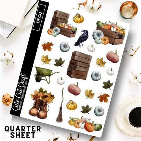Decorative Sticker Sheet Rustic Fall Planner And Journal Etsy