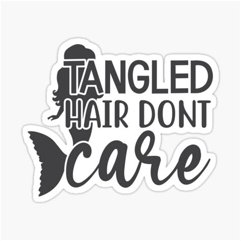tangled hair don t care summer design sticker for sale by demirake redbubble