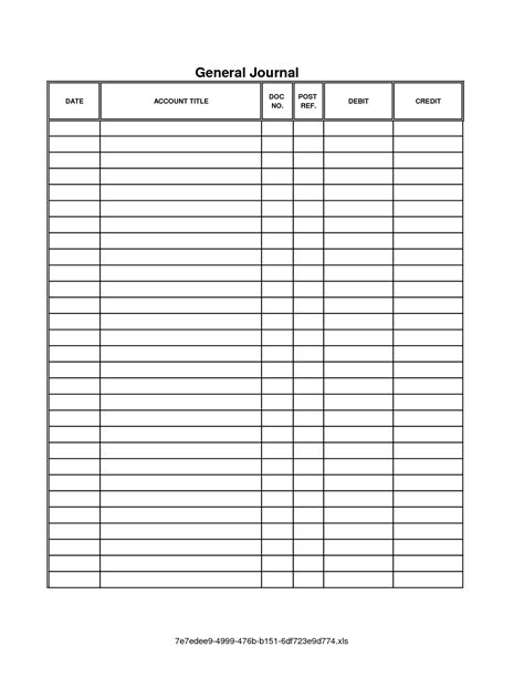 Accounting Journal Template Printable Accounting Journal Template