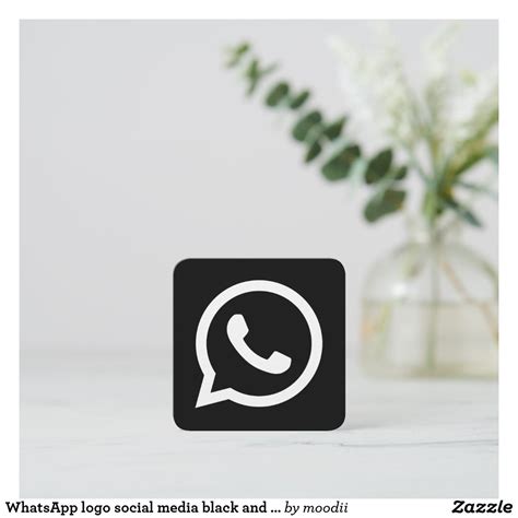 Whatsapp Logo Social Media Black And White Promo Calling Card Zazzle
