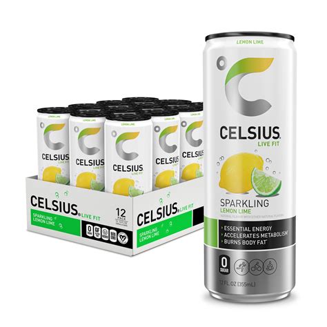 Celsius Sparkling Lemon Lime Functional Essential Energy Drink 12 Fl
