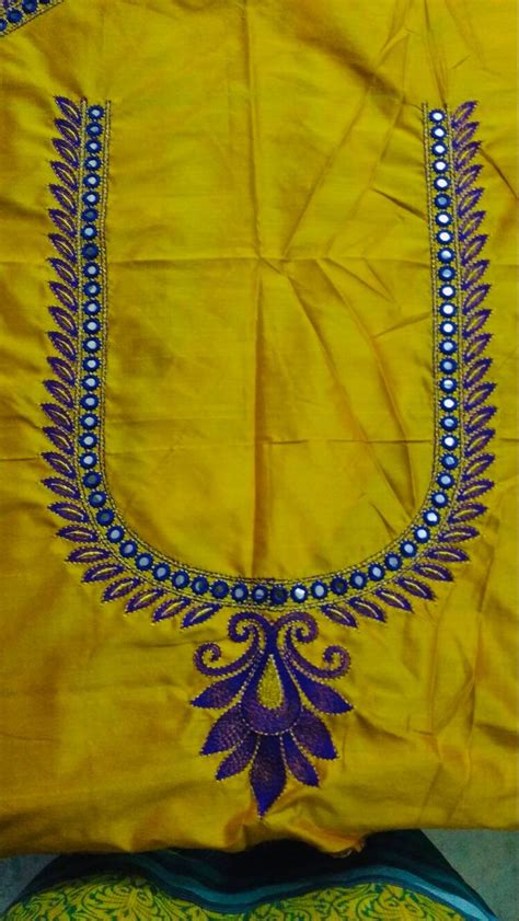 Simple Embroidery Blouse Designs Mirror Work Blouse Design