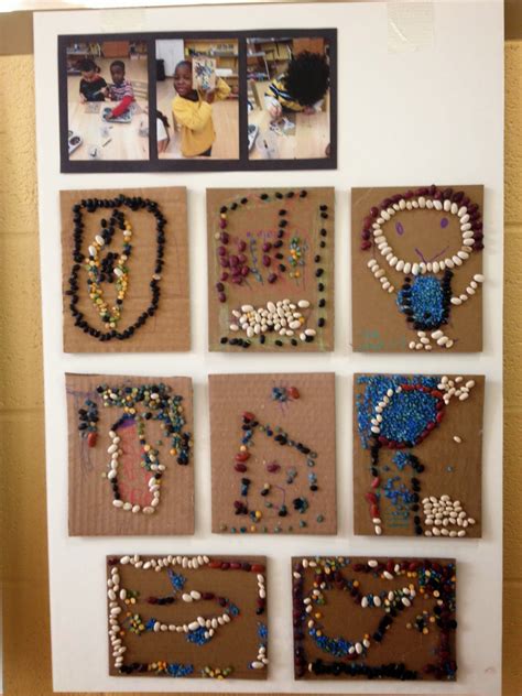 Reggio Art Room Bean Mosaics Continued Preschool Art Kindergarten