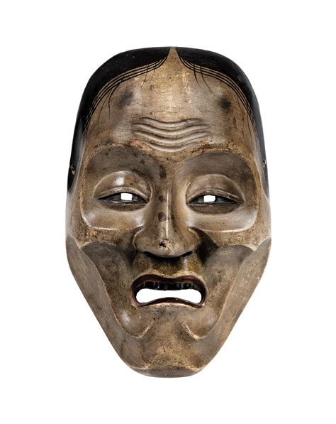 a wood lacquered noh mask japan meiji period collection pierre le tan session i 2021