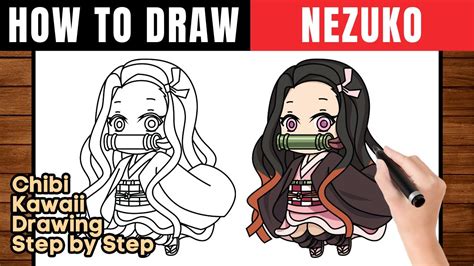 How To Draw Nezuko Kamado Draw Chibi Nezuko Tutorial Easy Youtube