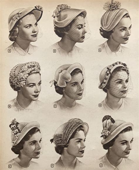 1950s womens hats by style