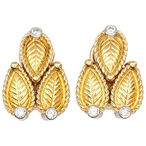 Cartier Paris Magnificent Tutti Frutti Diamond Gold Earrings At 1stdibs