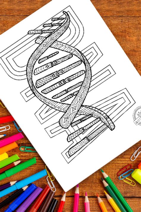 Dna icons set coloring book vector. Daring Zentangle DNA Coloring Page