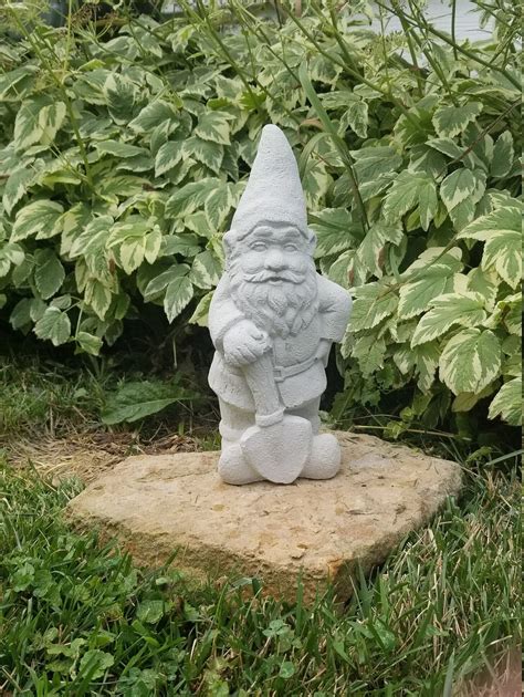 Inches Tall Solid Concrete Garden Gnome Gnome Statue Etsy
