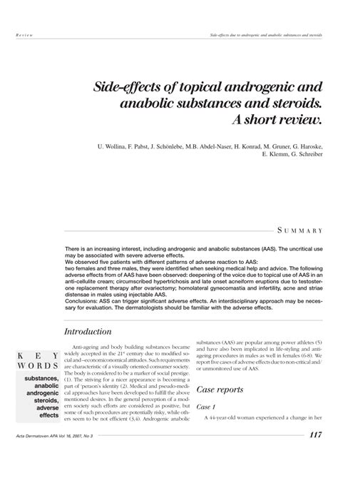 Pdf Side Effects Of Topical Androgenic And Anabolic Substances And