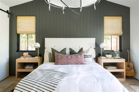 Transitional Master Bedroom With Green Accent Wall Hgtv