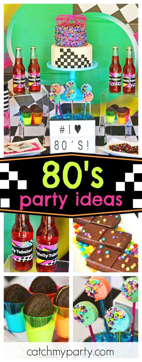 Check Out This Totally Cool 80 S Retro Birthday Party The Dessert Table Is Awesome See More