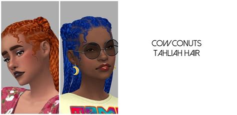 Cowconuts Tahliah Hair In 2021 Sims 4 Sims 4 Cc Finds Sims