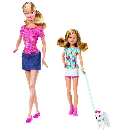 Barbie Sisters Pup Walk Barbie And Stacie Doll 2 Pack Playset New In