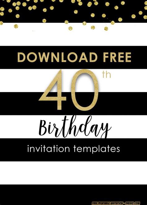 Free Printable 40th Invitation Templates Updated 40th Birthday