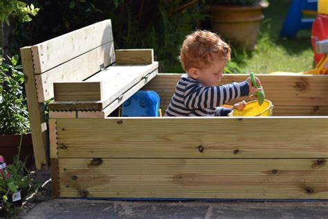 Diy Wooden Sandpit With Lid And Benches Wooden Sandpit With Lid Sand