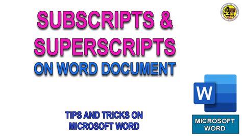 How To Write Subscripts And Superscripts Microsoft Word Tips And Tricks