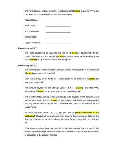 4 retail lease agreement templates in pdf