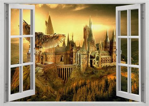 Hogwarts Castle Wall Sticker Self Adhesive Vinyl By Galsstudio Harry