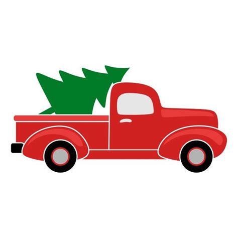 Vintage Pickup Truck Christmas Tree Cuttable Design Png Dxf Etsy