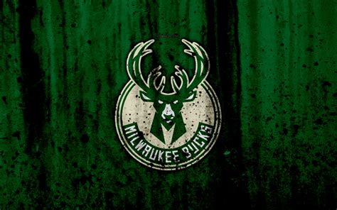 Download Wallpapers 4k Milwaukee Bucks Grunge Nba Basketball Club
