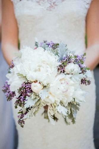 White syringa vulgaris or lilac and one flower i can't identify properly. 30 Purple & Blue Wedding Bouquets | Wedding Forward