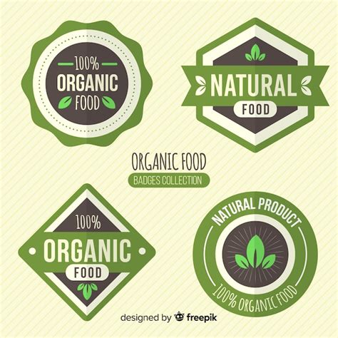 Free Vector Flat Organic Food Label Collection
